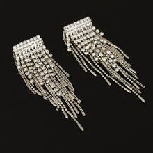 Load image into Gallery viewer, Big rhinestone dangle earrings for women fashion statement crystal tassel earrings more style earing evening Jewelry gift E3002
