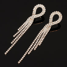 Load image into Gallery viewer, Big rhinestone dangle earrings for women fashion statement crystal tassel earrings more style earing evening Jewelry gift E3002

