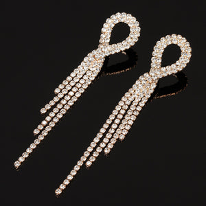 Big rhinestone dangle earrings for women fashion statement crystal tassel earrings more style earing evening Jewelry gift E3002