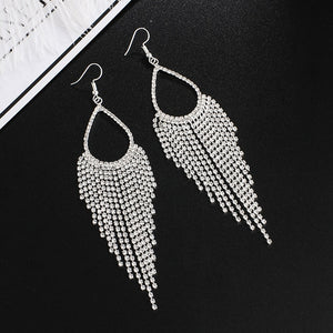 Big rhinestone dangle earrings for women fashion statement crystal tassel earrings more style earing evening Jewelry gift E3002