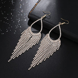Big rhinestone dangle earrings for women fashion statement crystal tassel earrings more style earing evening Jewelry gift E3002