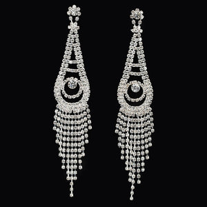 Big rhinestone dangle earrings for women fashion statement crystal tassel earrings more style earing evening Jewelry gift E3002