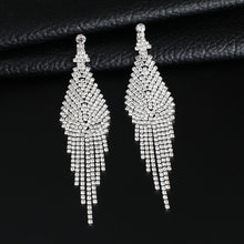 Load image into Gallery viewer, Big rhinestone dangle earrings for women fashion statement crystal tassel earrings more style earing evening Jewelry gift E3002
