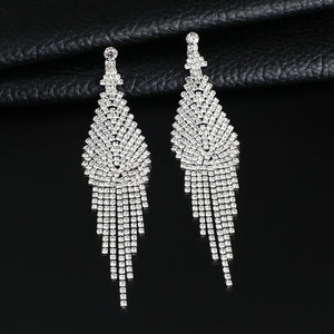 Big rhinestone dangle earrings for women fashion statement crystal tassel earrings more style earing evening Jewelry gift E3002