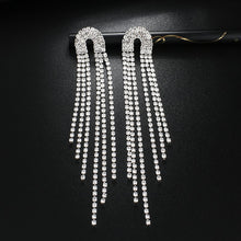 Load image into Gallery viewer, Rhinestone earrings Tassel Drop Earring For Women Luxury Jewelry Long Dangle Earing 2019 Party fashion accessories E619
