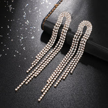 Load image into Gallery viewer, Rhinestone earrings Tassel Drop Earring For Women Luxury Jewelry Long Dangle Earing 2019 Party fashion accessories E619
